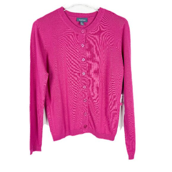 NWT Modcloth When Classic Calls Cardigan Jelly Roll Pink Size Small S NEW - Picture 2 of 13